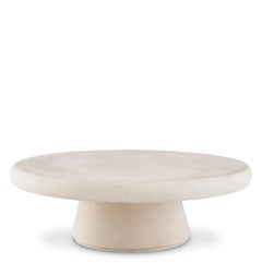 Contemporary Style Cream Concrete Outdoor Coffee Table