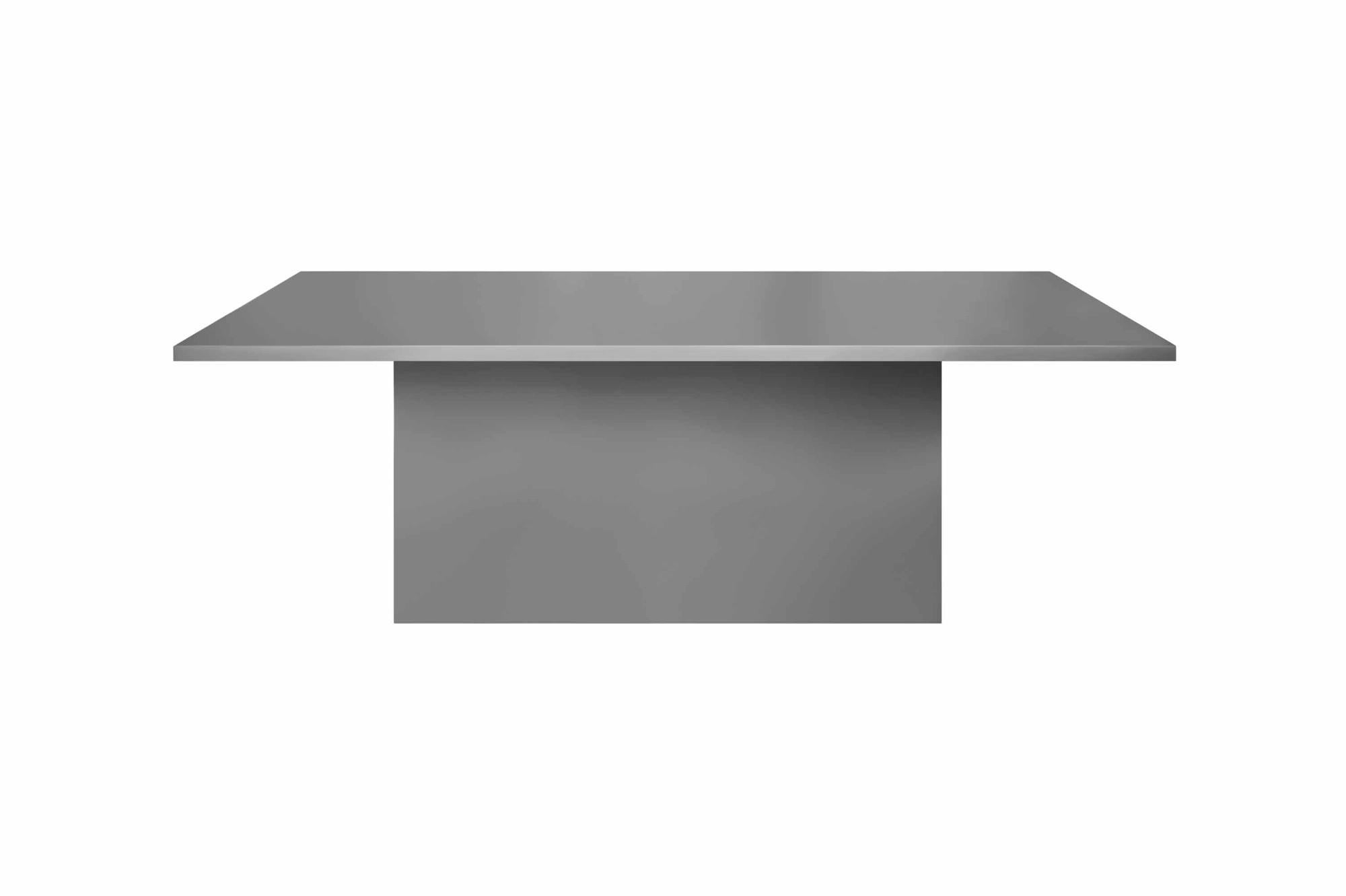 Handcrafted of reinforced resin and lacquered in grey matte. 
Unlike concrete, reinforced resin is forceful enough to withstand extreme weather conditions without cracking or changing color.
Dimensions (in): 78.7 x 47.2 x 29.5
Weight (lbs):