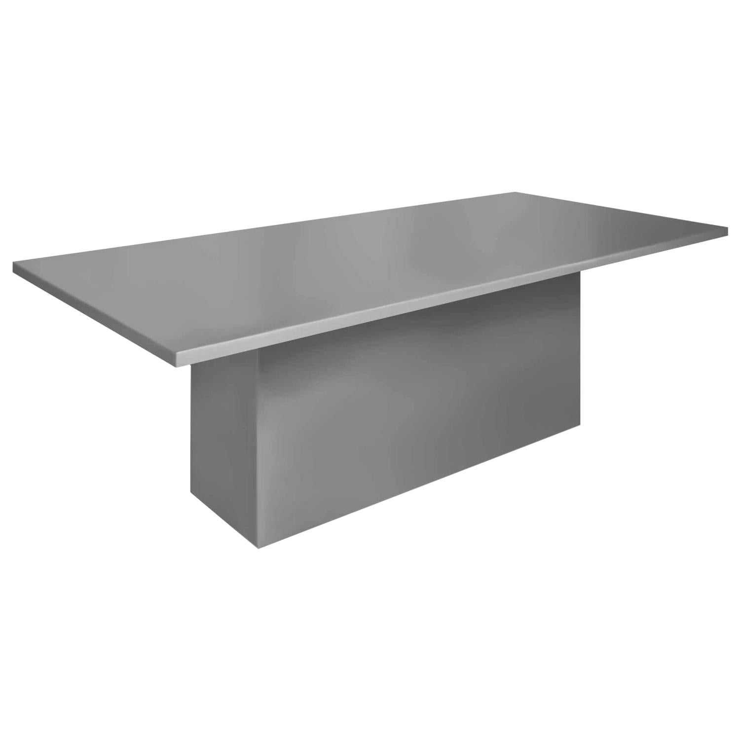 Table de salle à manger de style contemporain à utiliser en extérieur, gris mat