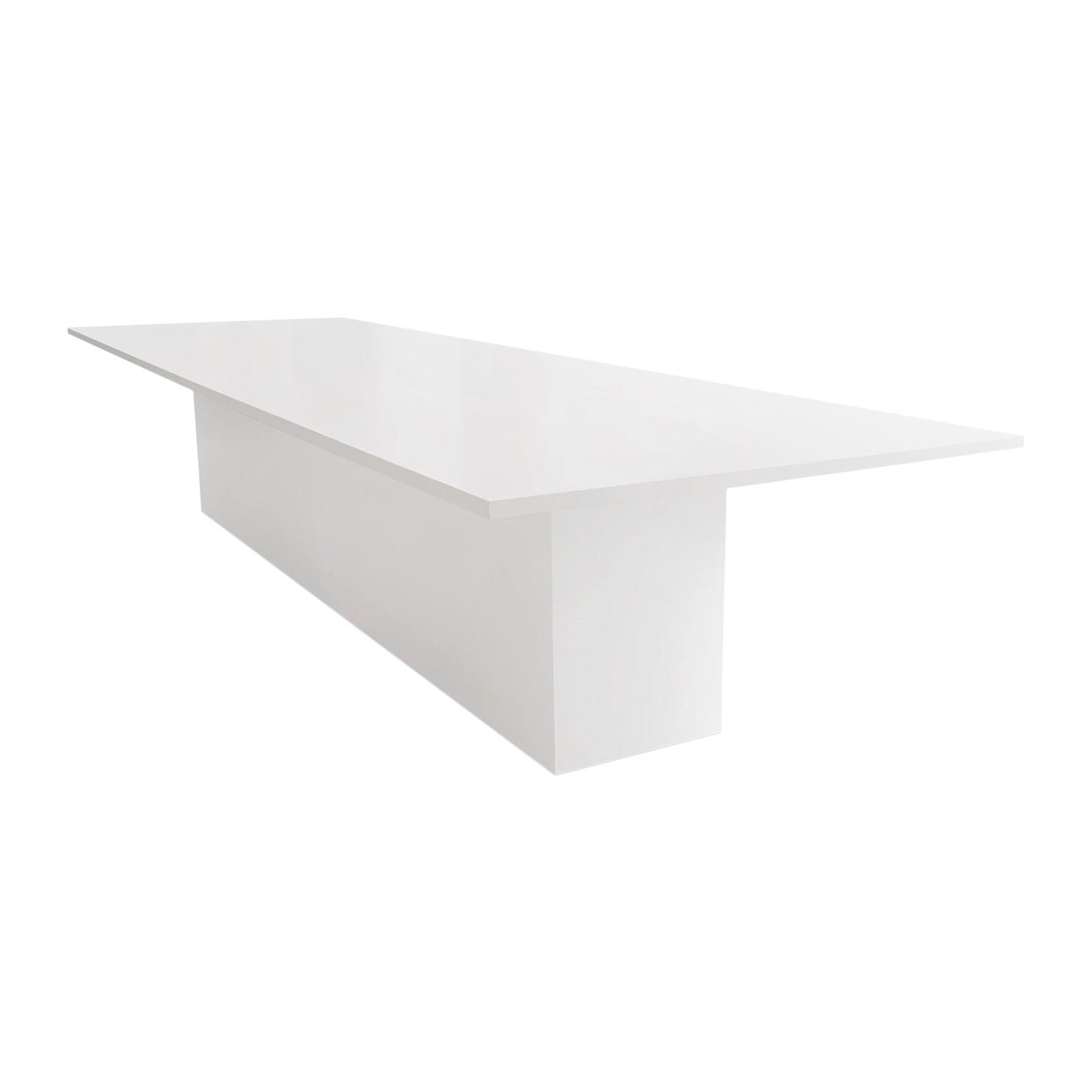 Mesa de Comedor de Estilo Contemporáneo para Exterior, Blanco Mate en venta