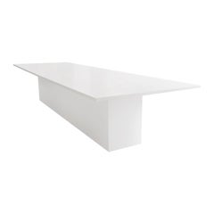 Contemporary Style Dining Table for Outdoor Use, Matte White