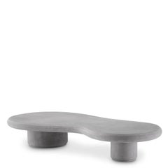 Contemporary Style Grey Concrete Outdoor Coffee Table