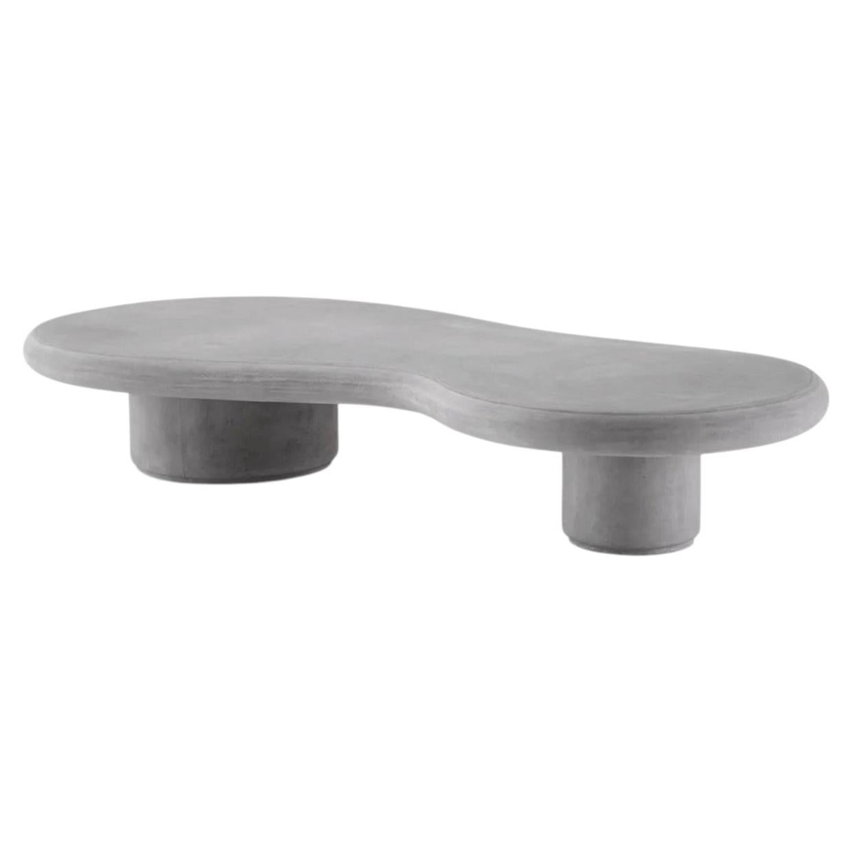 Table basse d'extérieur en béton gris, style contemporain