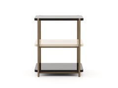 Contemporary style Her Side Table made with Ebony, brass and lacquer, Handmade