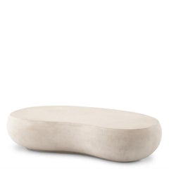 Contemporary Style Industrial Cream Concrete Outdoor Coffee Table