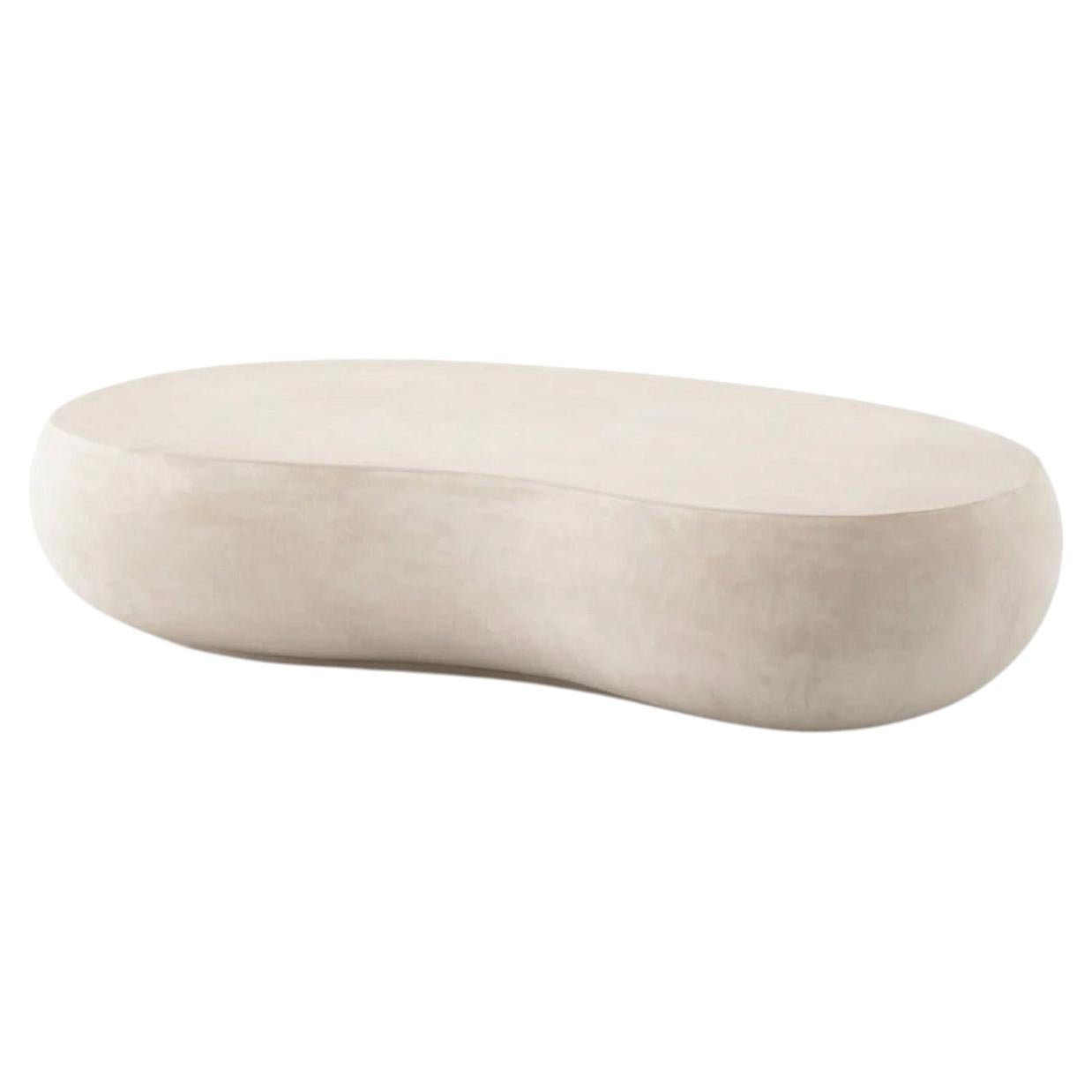 Contemporary Style Industrial Cream Concrete Outdoor Coffee Table