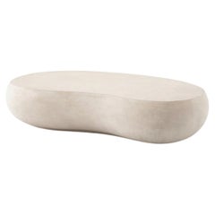 Contemporary Style Industrial Cream Concrete Outdoor Coffee Table
