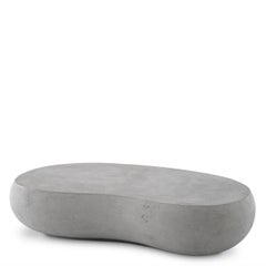 Contemporary Style Industrial Grey Concrete Outdoor Coffee Table