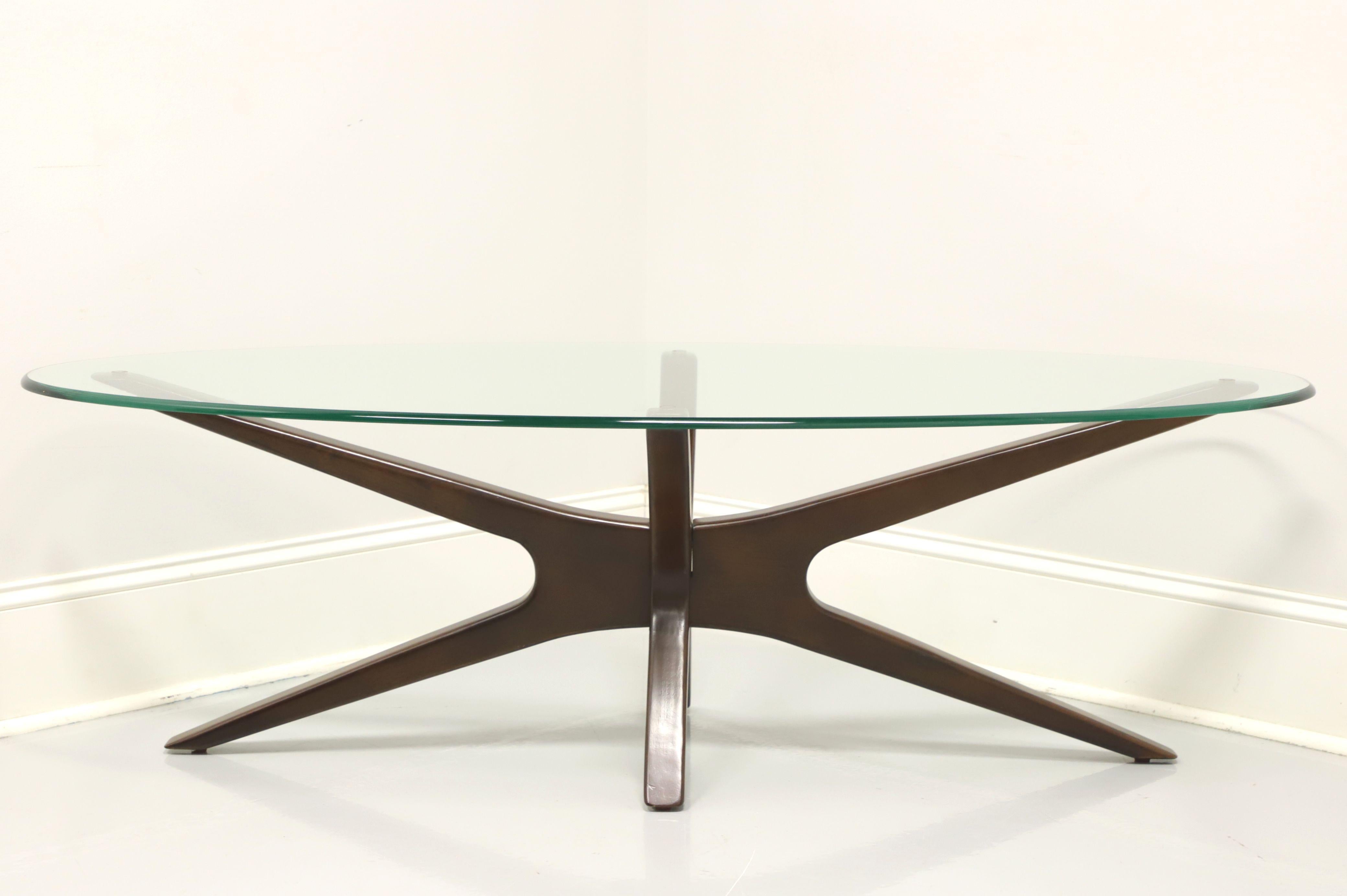 Vietnamese Contemporary Style Mahogany Glass Top Coffee Cocktail Table