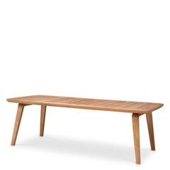 Contemporary Style Natural Teak Outdoor Dining Table