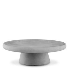 Contemporary Style Smooth Grey Concrete Outdoor Coffee Table