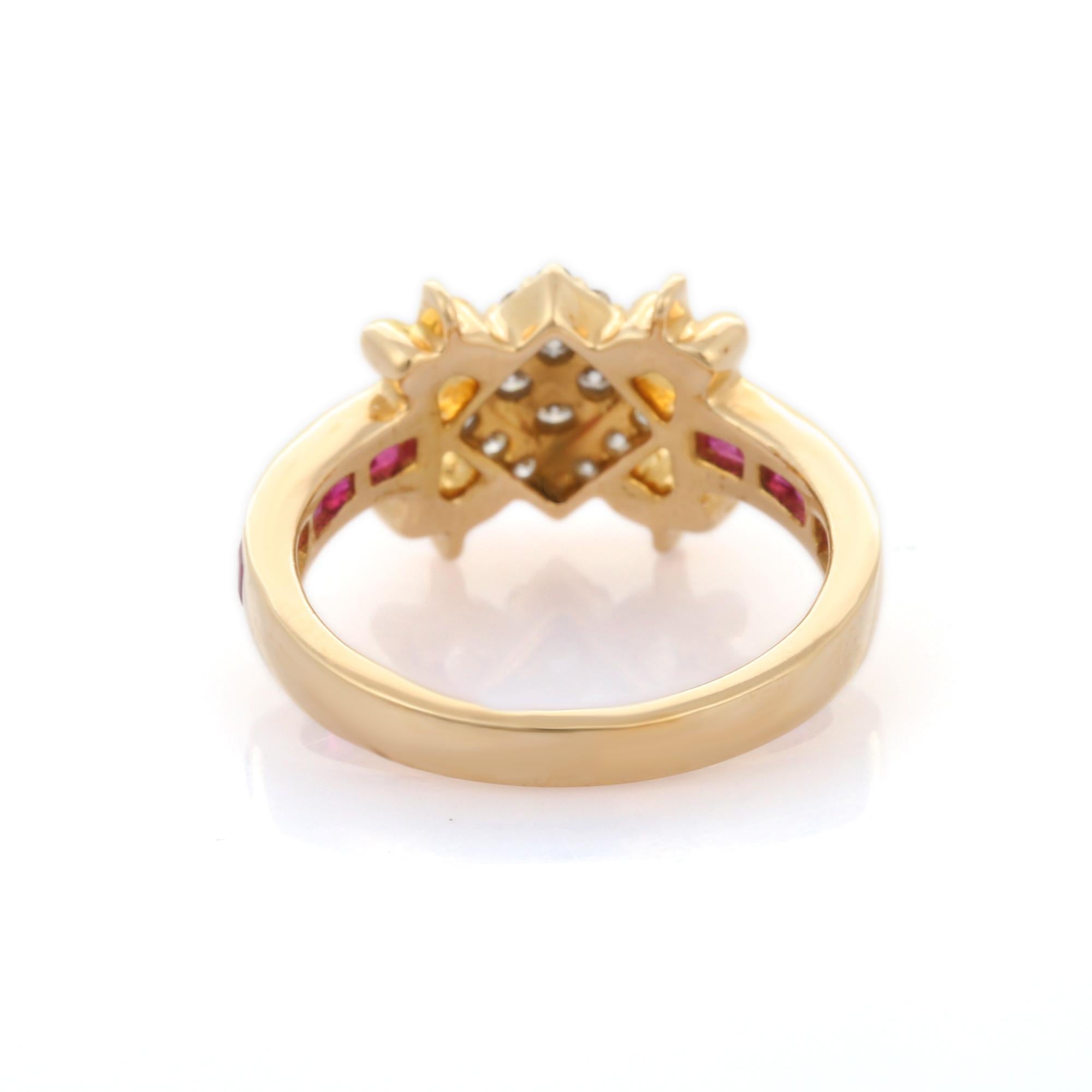 Im Angebot: Contemporary Style Traditioneller Diamant-Rubinring aus 18K Gelbgold () 5