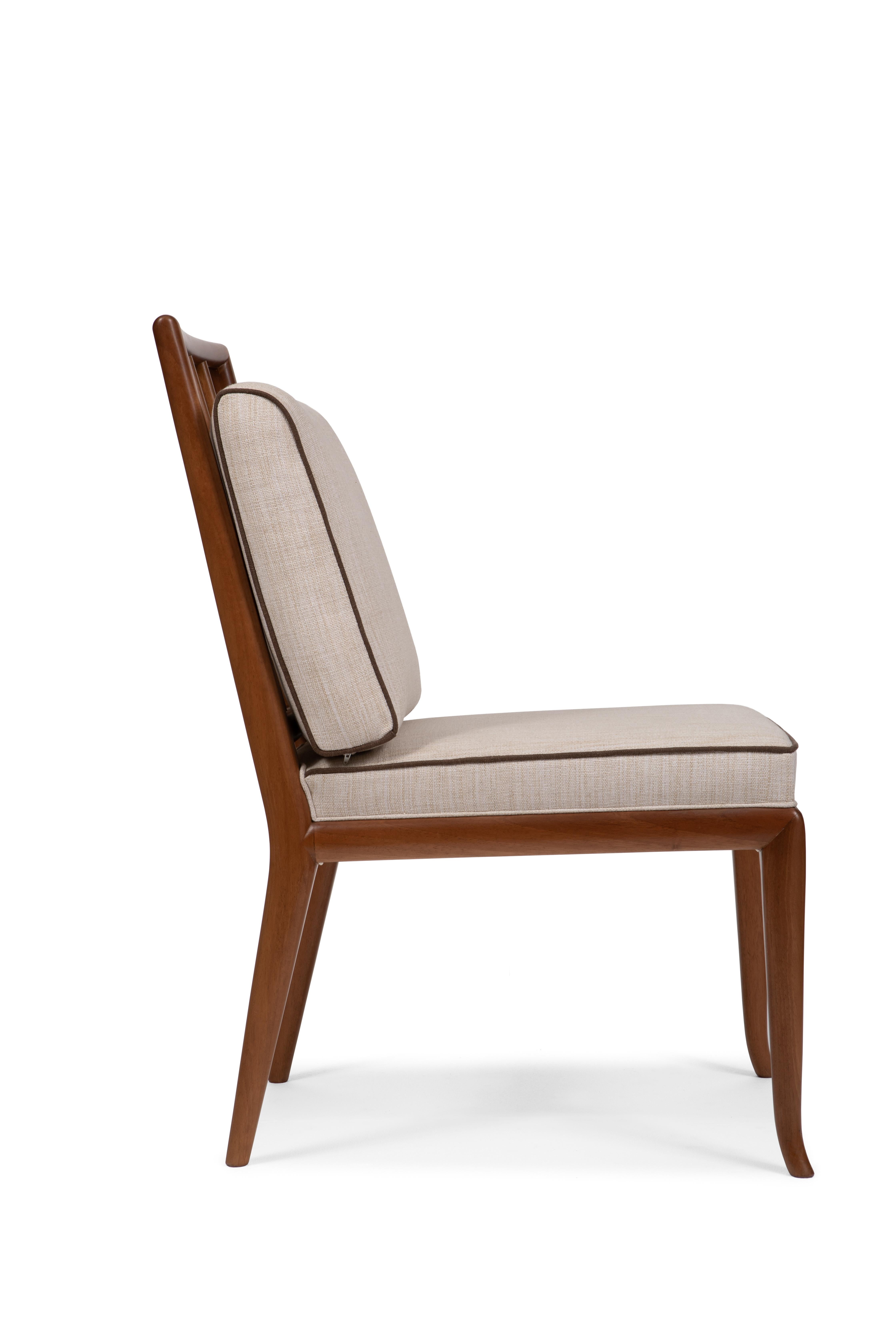 Modern Contemporary Style Walnut Frame Dining Chair, Made in Italy For Sale