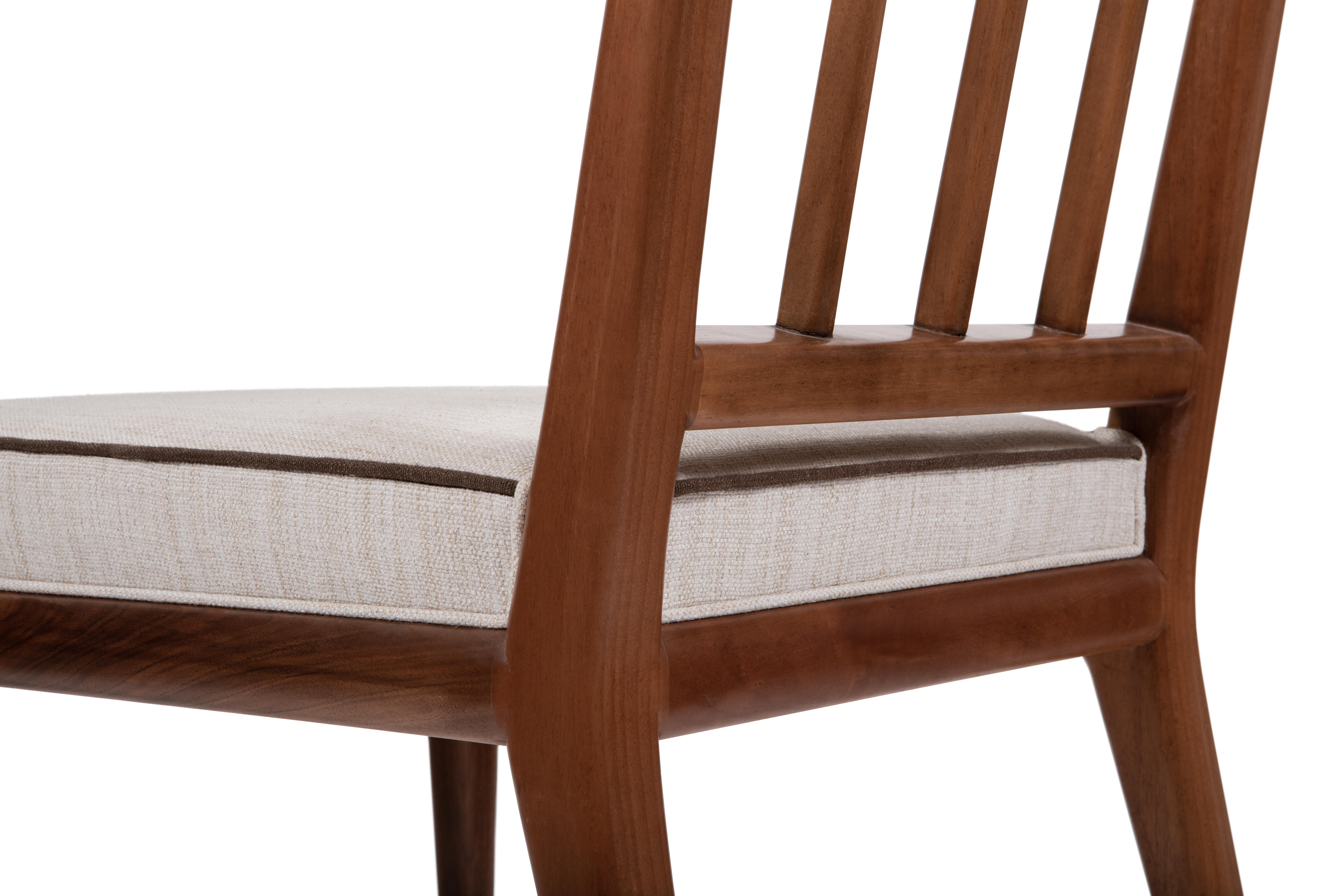 Contemporary Style Walnut Frame Dining Chair, Made in Italy For Sale 2