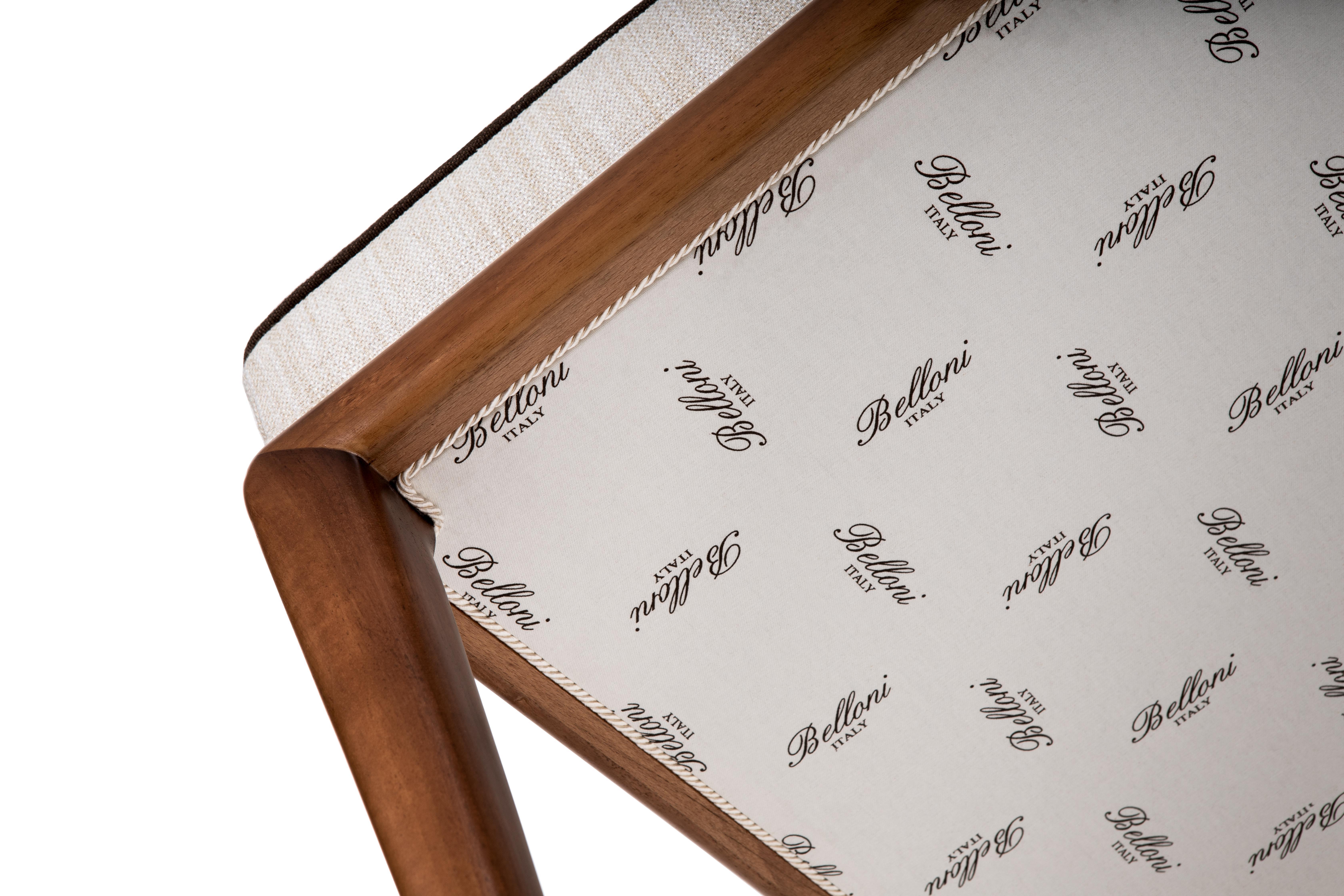 Sedia da pranzo con struttura in noce in stile contemporaneo, Made in Italy in vendita 1