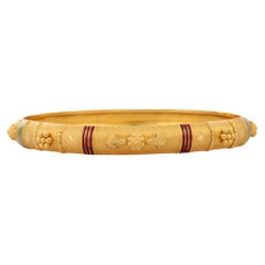 Contemporary Style Wedding Bangle for Women in 18 Karat Solid Yellow Gold