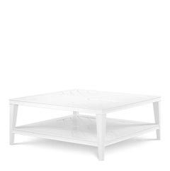 Contemporary Style White Square Aluminium Outdoor Coffee Table