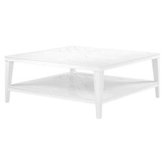 Contemporary Style White Square Aluminium Outdoor Coffee Table