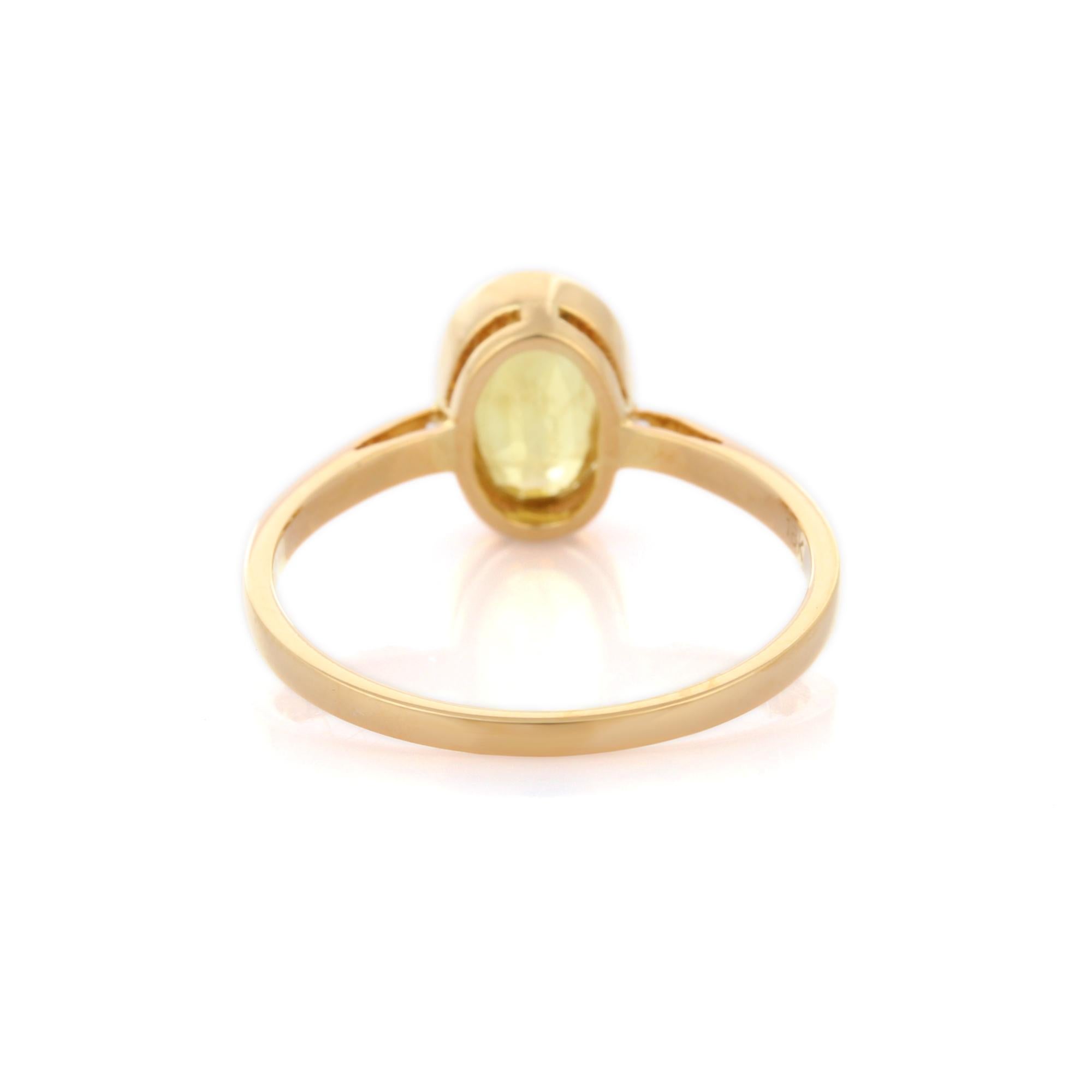 For Sale:  Contemporary Style Yellow Sapphire Solitaire Ring in 18K Yellow Gold 3