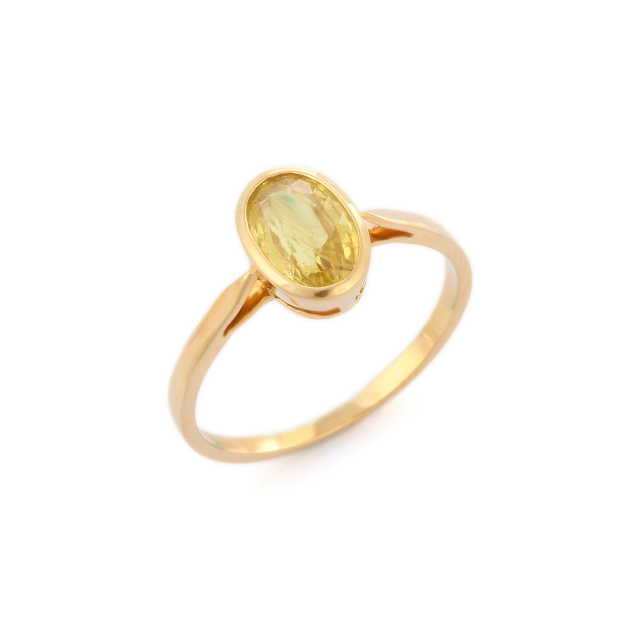 For Sale:  Contemporary Style Yellow Sapphire Solitaire Ring in 18K Yellow Gold 5