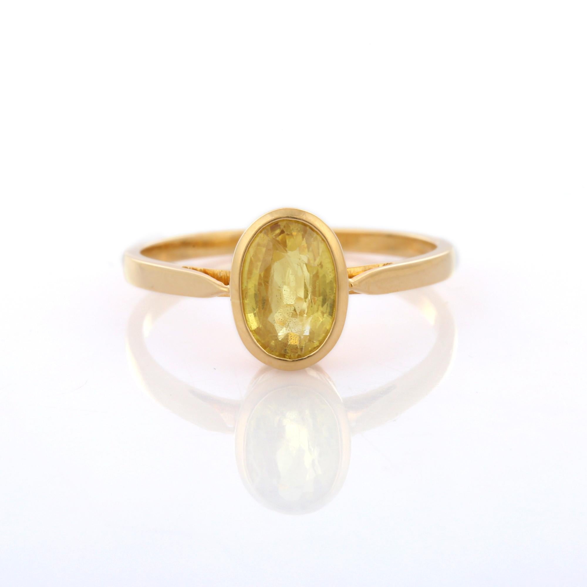 For Sale:  Contemporary Style Yellow Sapphire Solitaire Ring in 18K Yellow Gold 6
