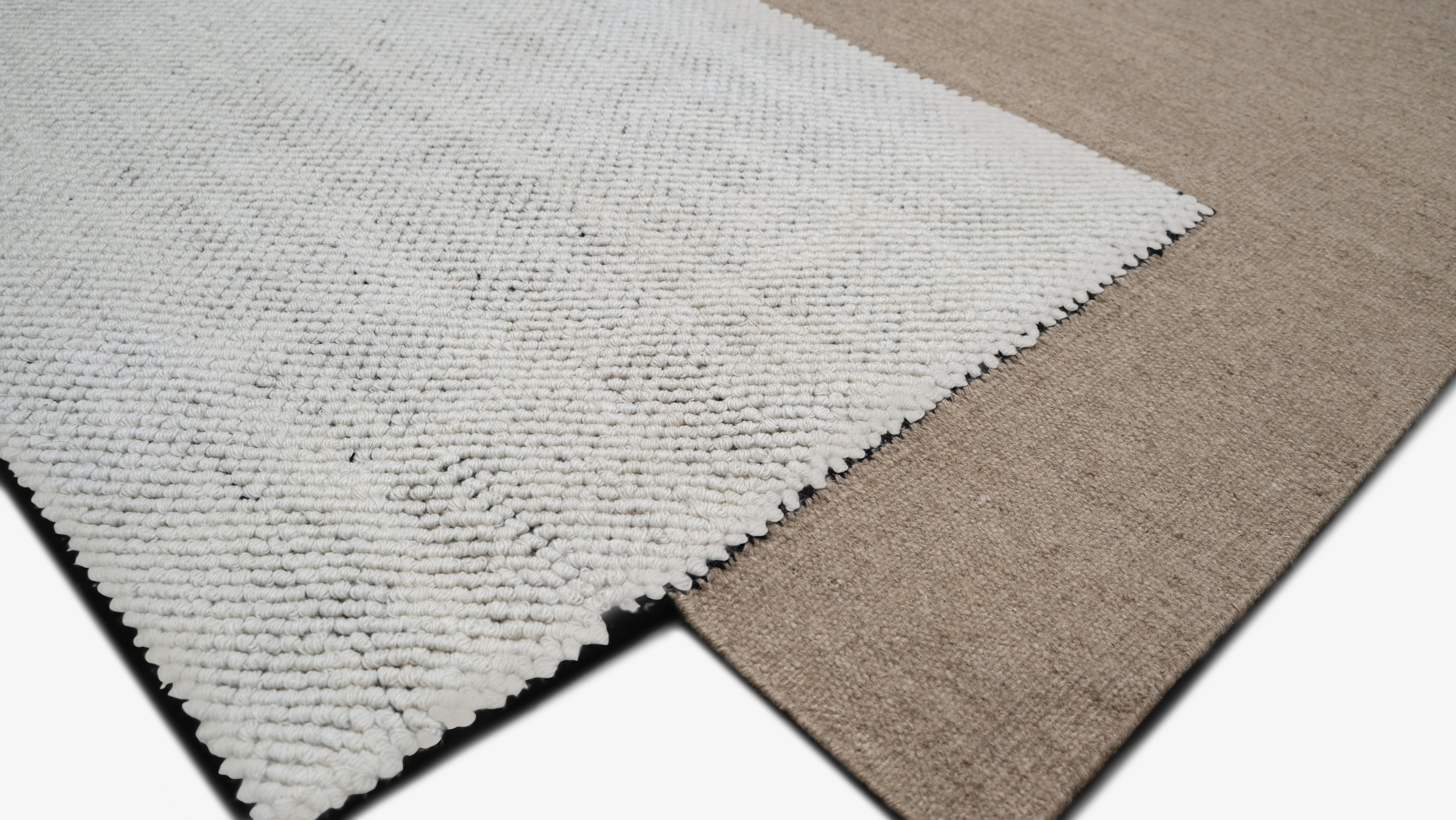 Scandinavian Modern Contemporary Stylish Weave Wool Rug 9'3''x11'7'' For Sale