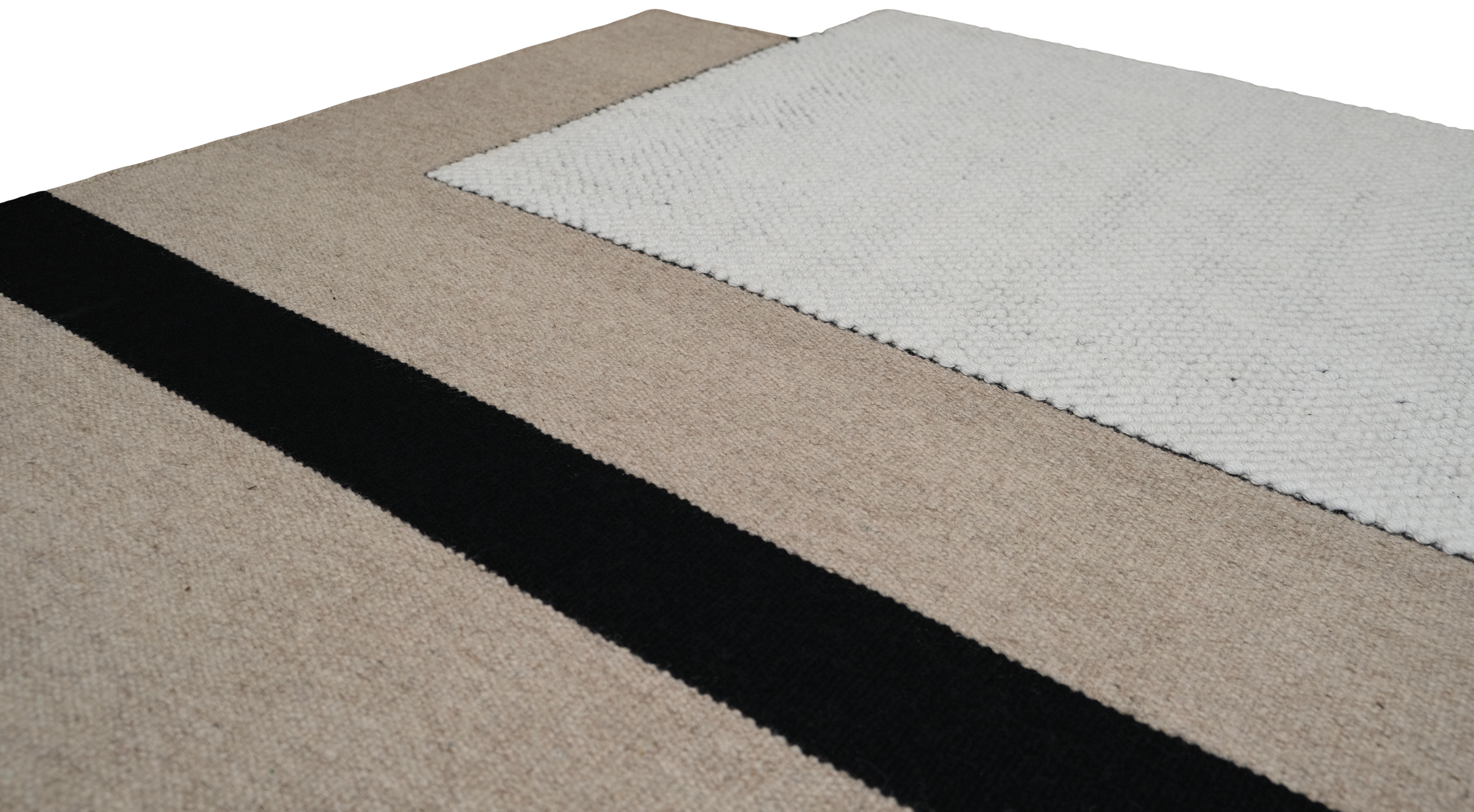 Hand-Woven Contemporary Stylish Weave Wool Rug 9'3''x11'7'' For Sale