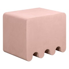 Contemporary Suede Leather Stool, Ossicle by Francesco Balzano for Giobagnara
