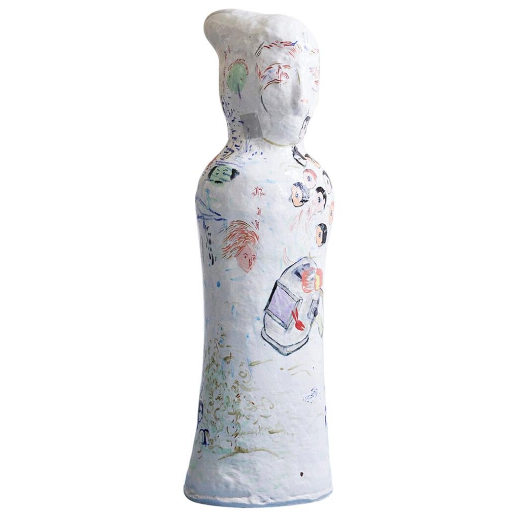Contemporary Suijin Chung Sculpture in Porcelain with Decorations, Korea 2006 