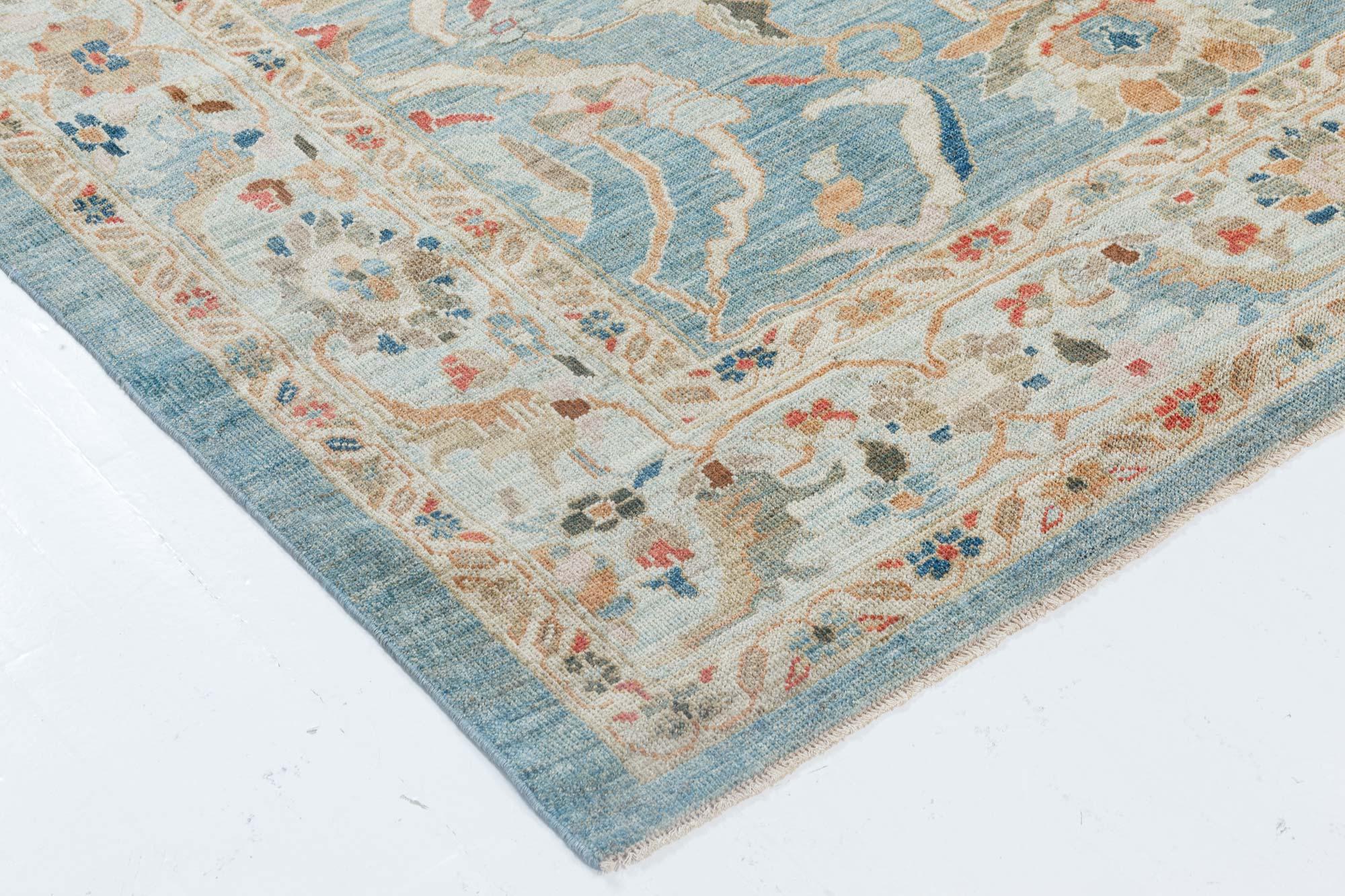 Lana Tappeto contemporaneo in lana fatto a mano in stile Sultanabad Rugs di Doris Leslie Blau in vendita