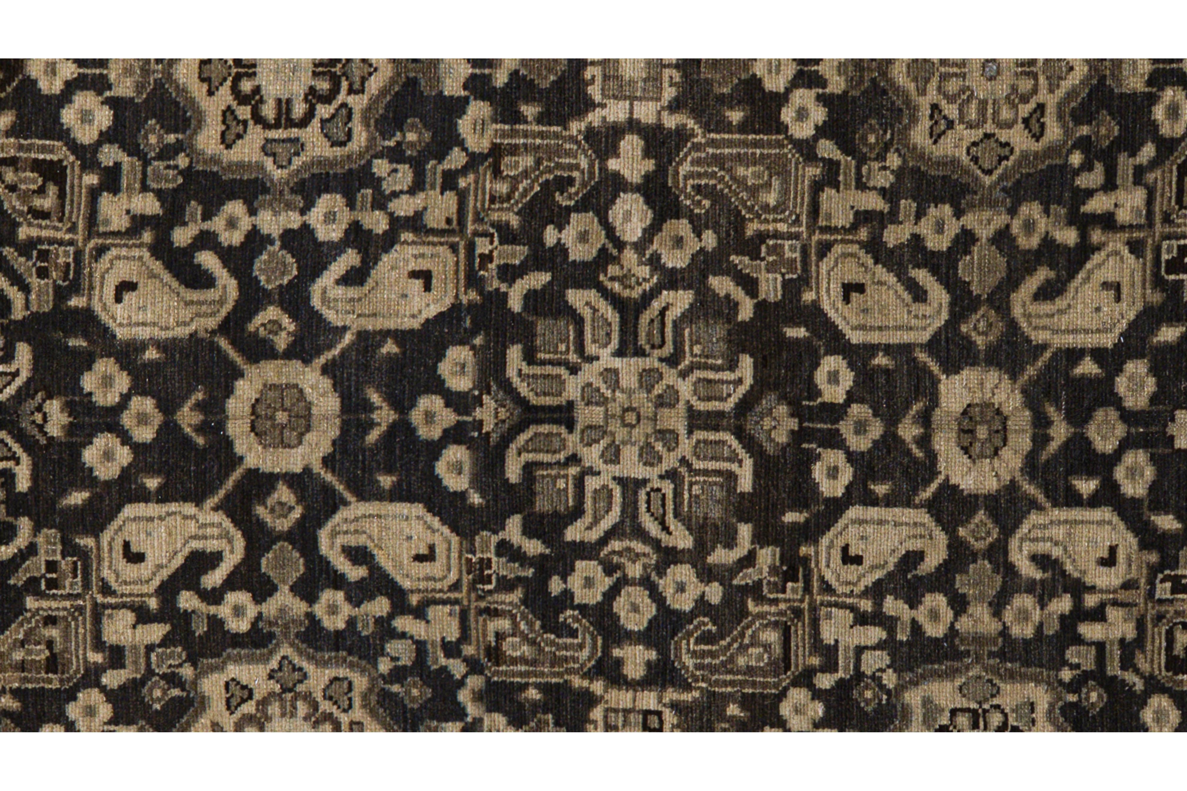 Zeitgenössischer Sultanabad Rugs Wollteppich, 5 ft × 10 ft, Marine und Beige, Allover im Angebot 4