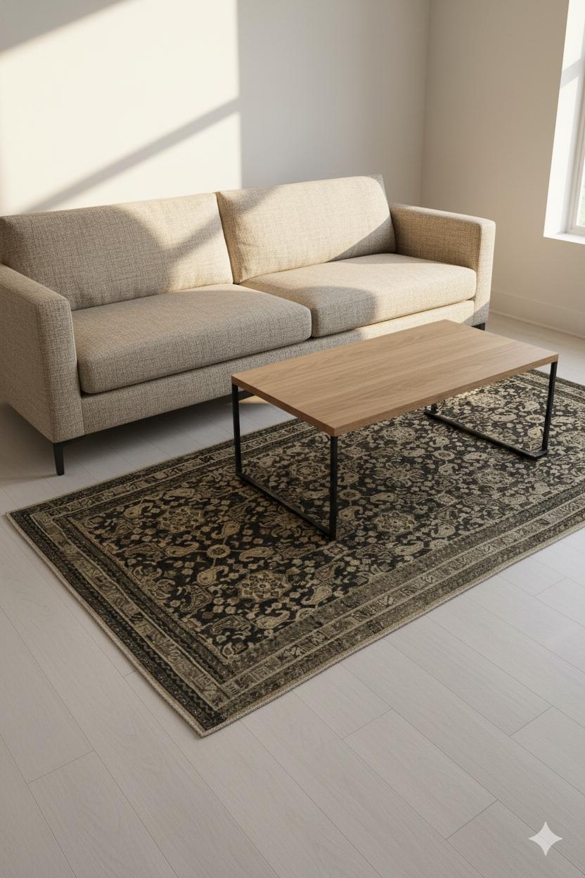 Zeitgenössischer Sultanabad Rugs Wollteppich, 5 ft × 10 ft, Marine und Beige, Allover (Pakistanisch) im Angebot