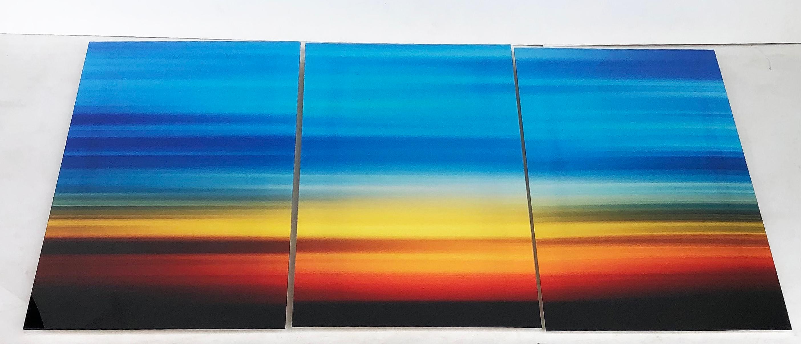 American Contemporary Sunset Photographic Triptych- Set of 3 For Sale