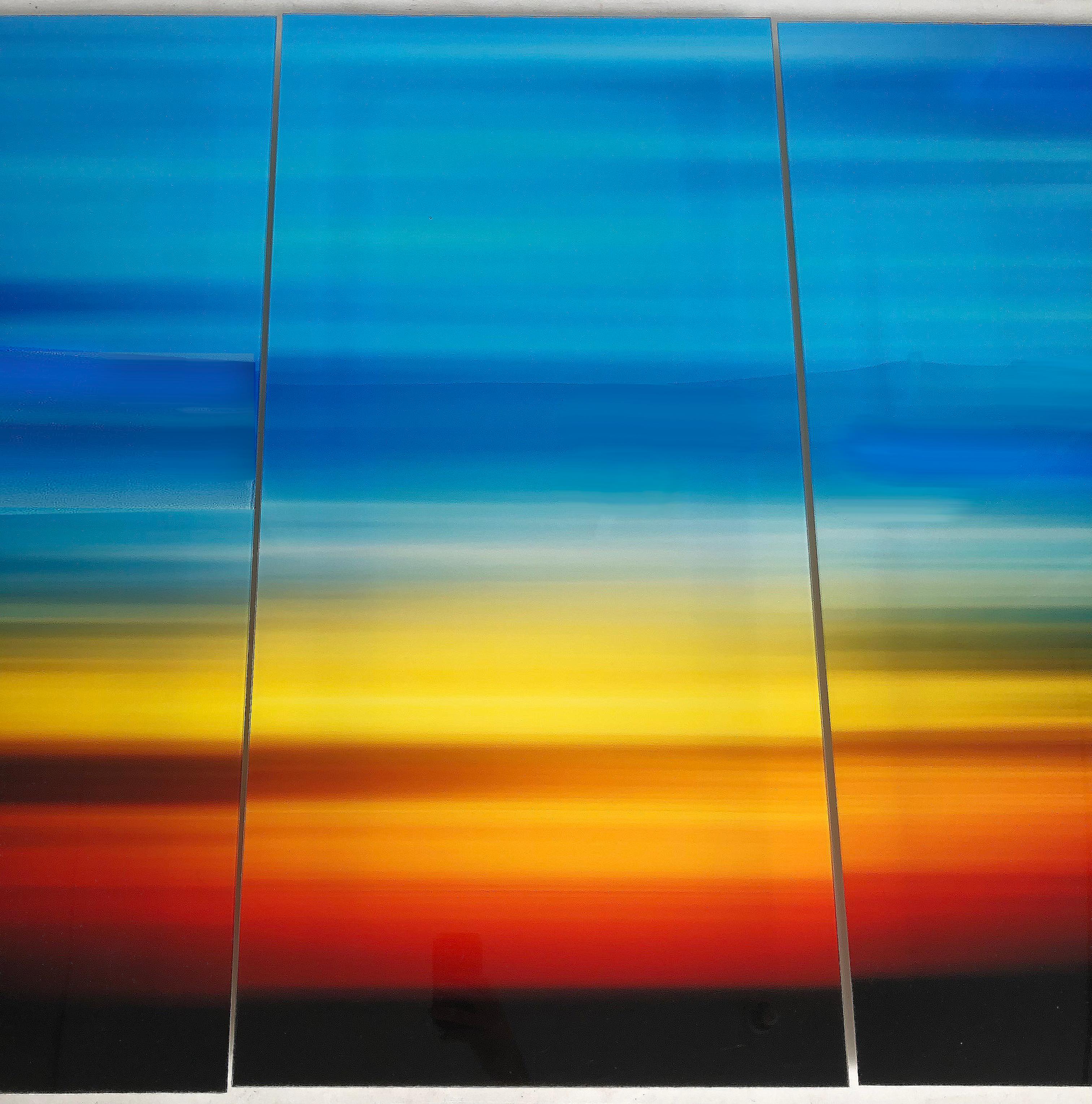 Laminated Contemporary Sunset Photographic Triptych- Set of 3 For Sale