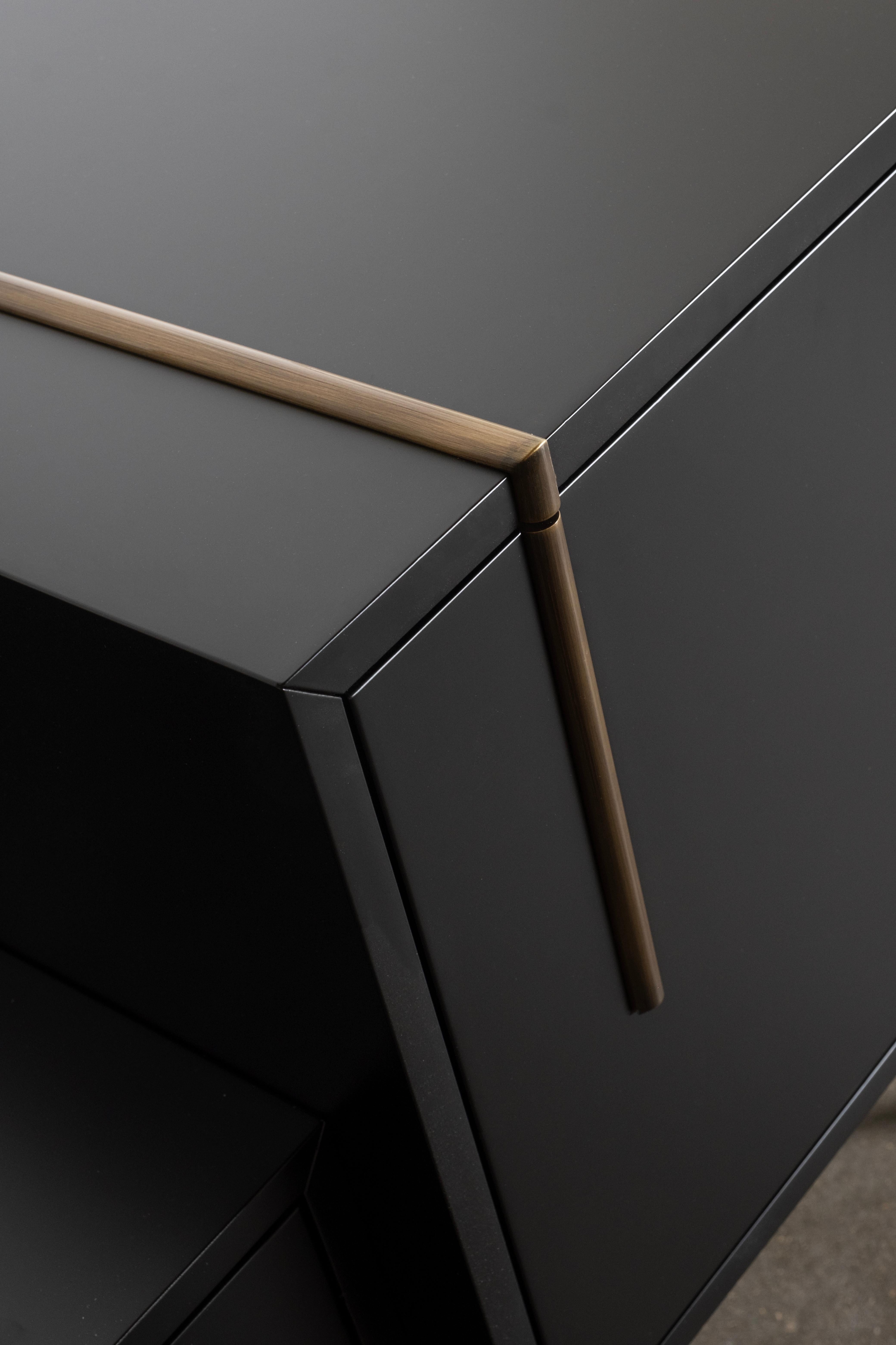 Credenza Sunshine contemporanea, nera, radice di Oak, fatta a mano da Greenapple in vendita 9