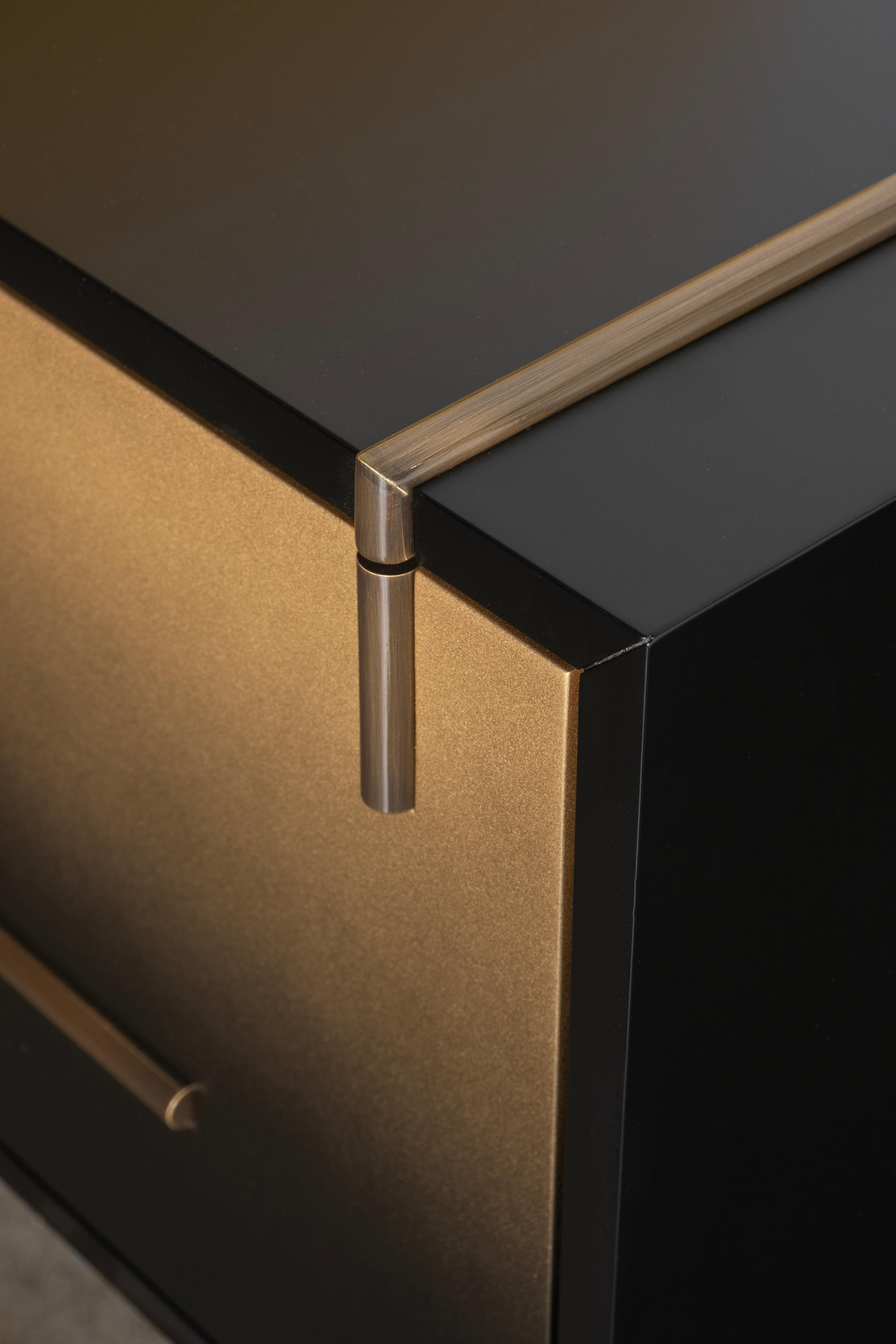 Credenza Sunshine contemporanea, nera, radice di Oak, fatta a mano da Greenapple in vendita 10