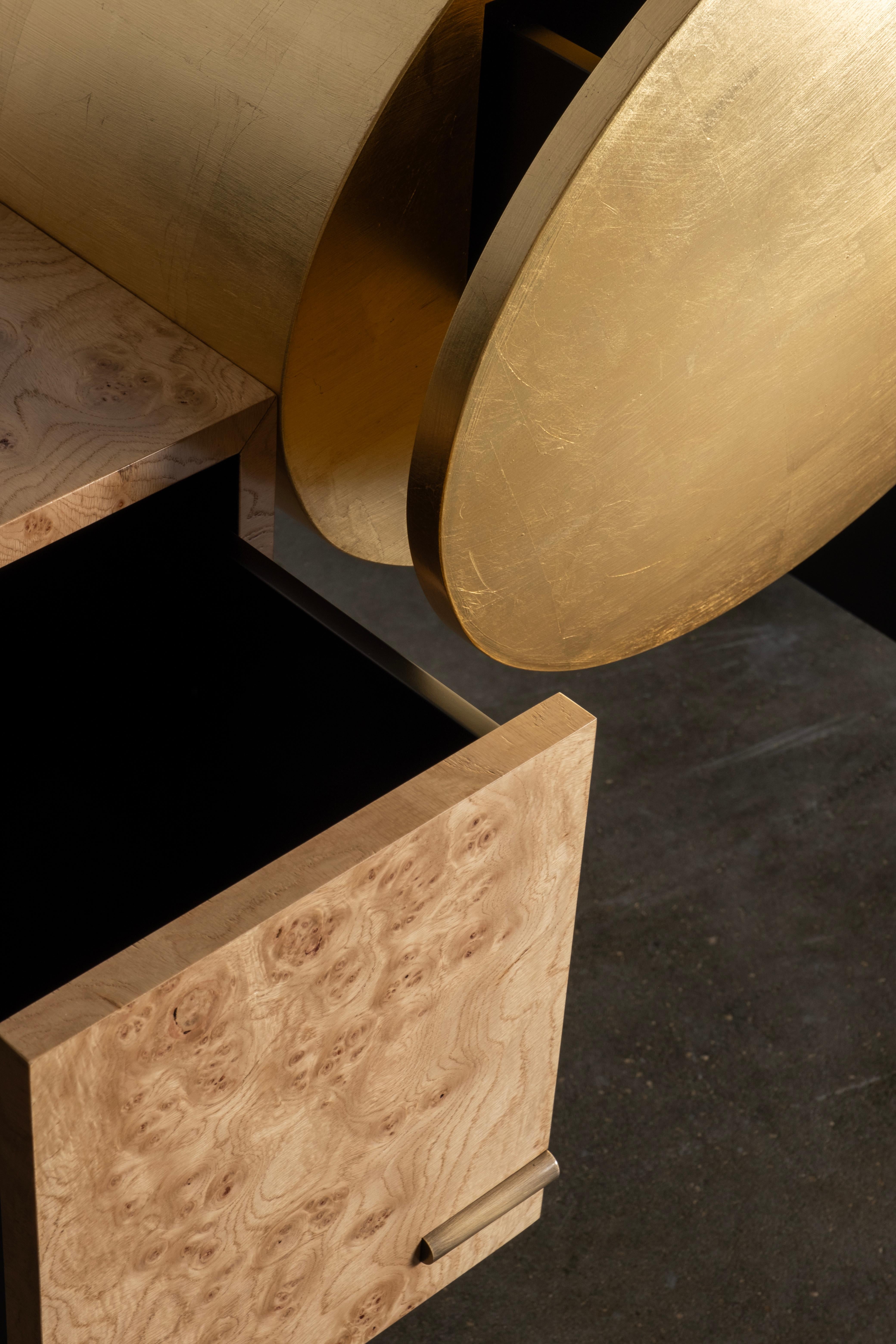 Credenza Sunshine contemporanea, nera, radice di Oak, fatta a mano da Greenapple In condizioni Nuovo in vendita a Lisboa, PT