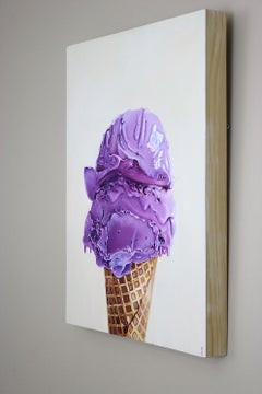 Contemporary Super Realist 'Cream' Oil on Wood Panel by M.E