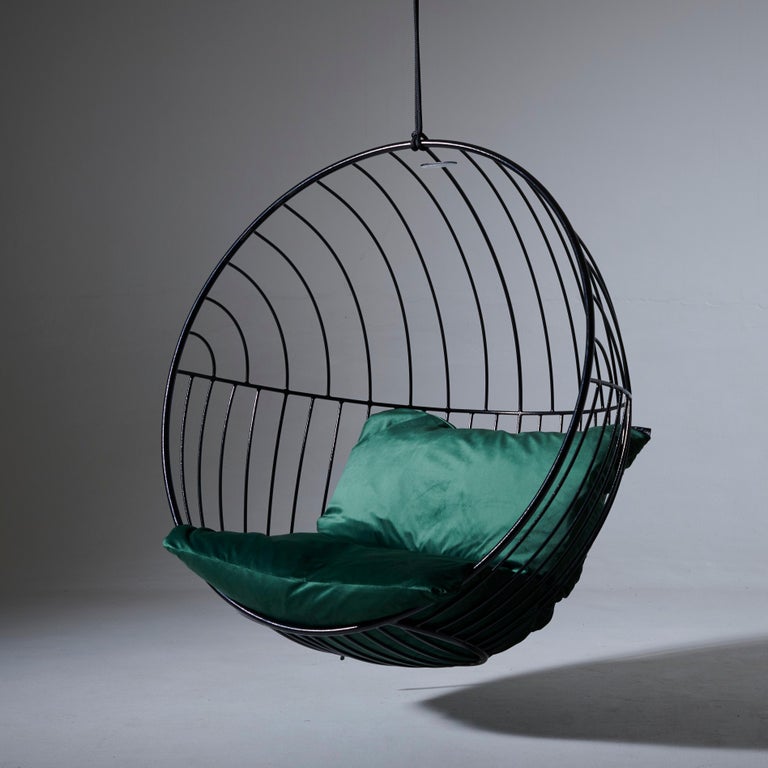 Contemporary Suspended Bubble Chair with HalfCircle Stand For Sale at