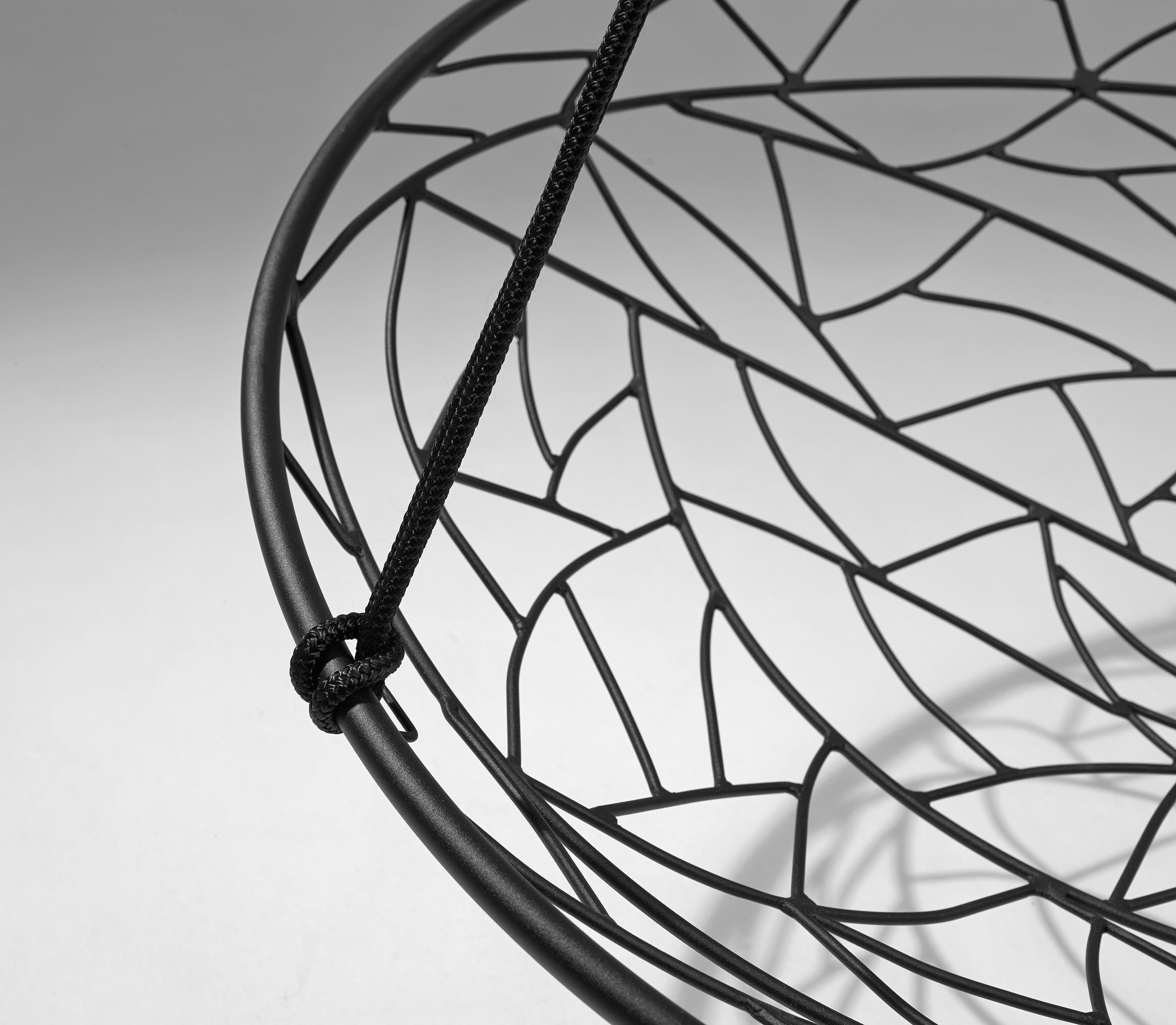Contemporary Suspended Minimal Steel Twig Basket  For Sale