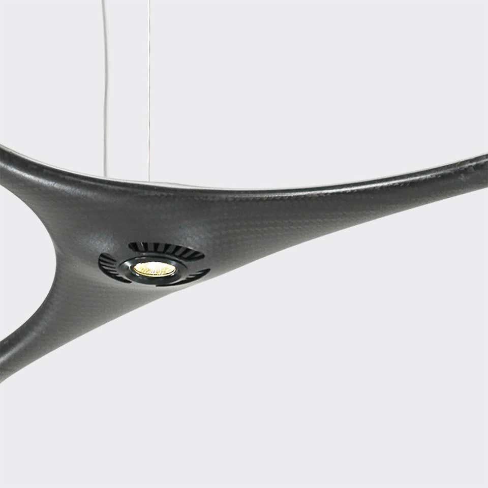 Slovenian Contemporary Suspension Pendant Carbon Light CARB04.00 by Tokio