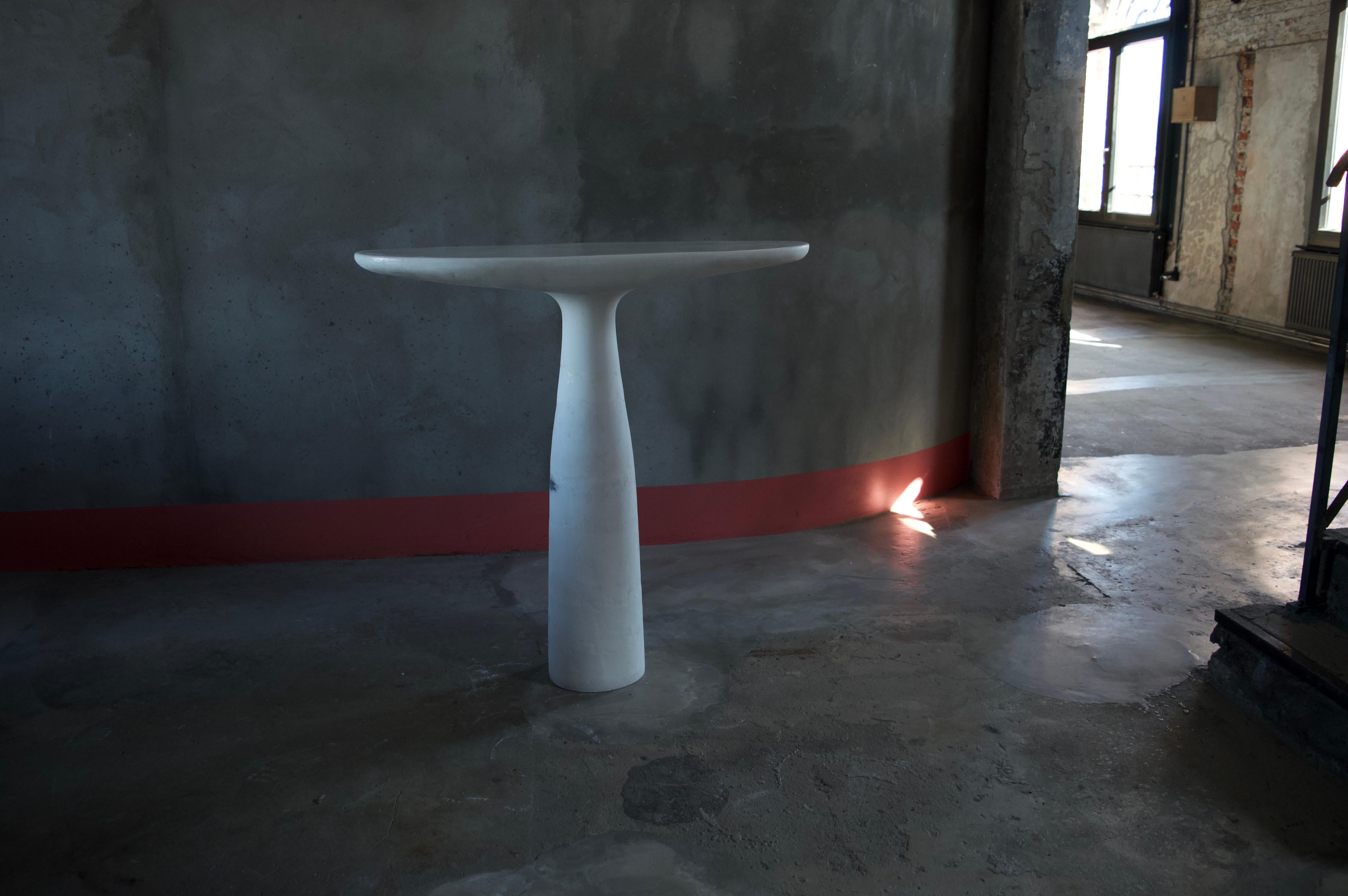 Belgian Contemporary, Sustainable White Marbled Salt Console by Roxane Lahidji For Sale