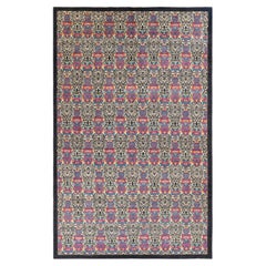 Contemporary Suzani Hand Knotted Wool Black Area Rug