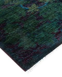 Contemporary Suzani Hand Knotted Wool Gray Area Rug