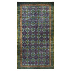Contemporary Suzani Hand Knotted Wool Green Area Rug