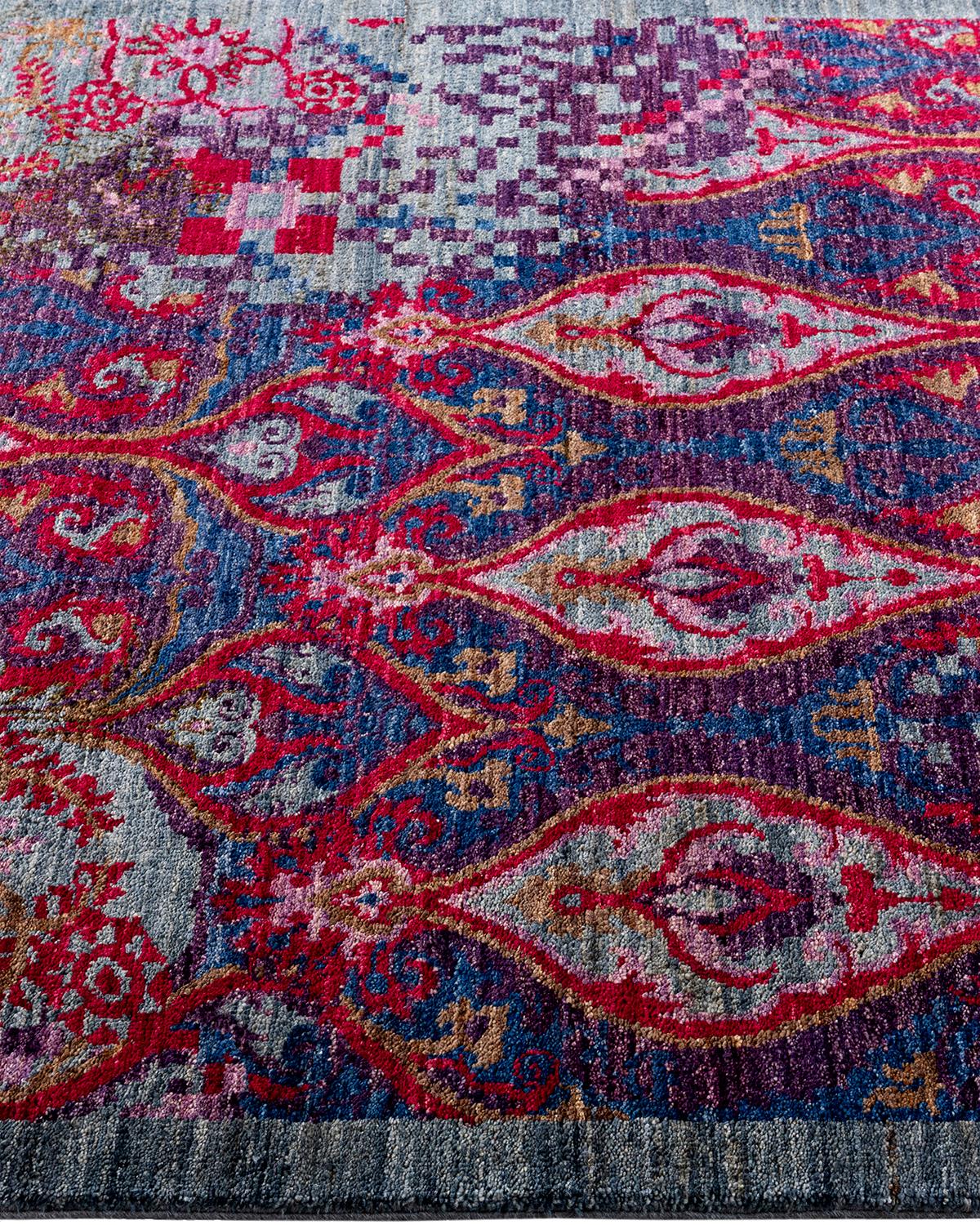 Contemporary Suzani Hand Knotted Wool Multi Area Rug  In New Condition For Sale In Norwalk, CT