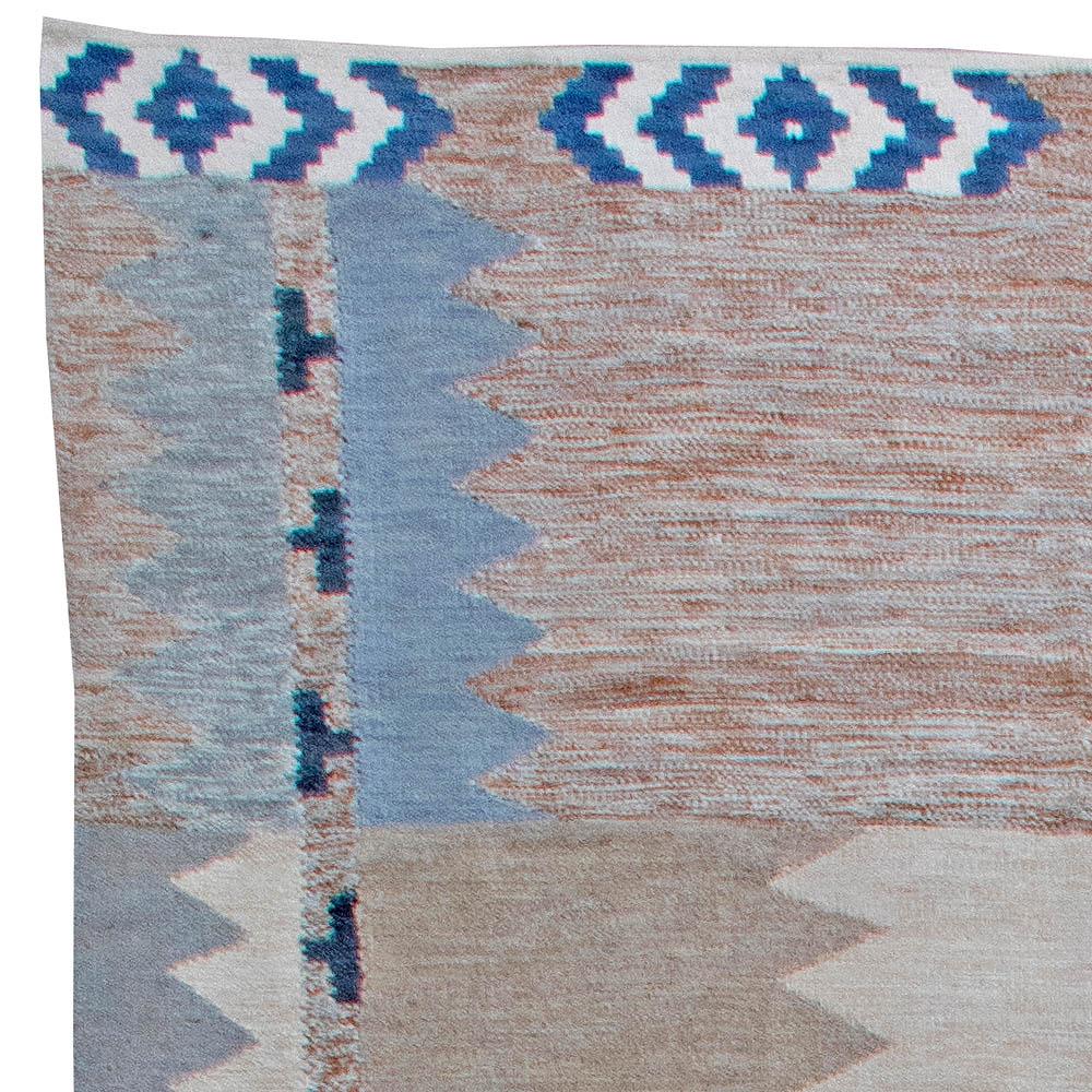 Indian Contemporary Swedish Design Flat-Weave Wool Rug by Doris Leslie Blau For Sale