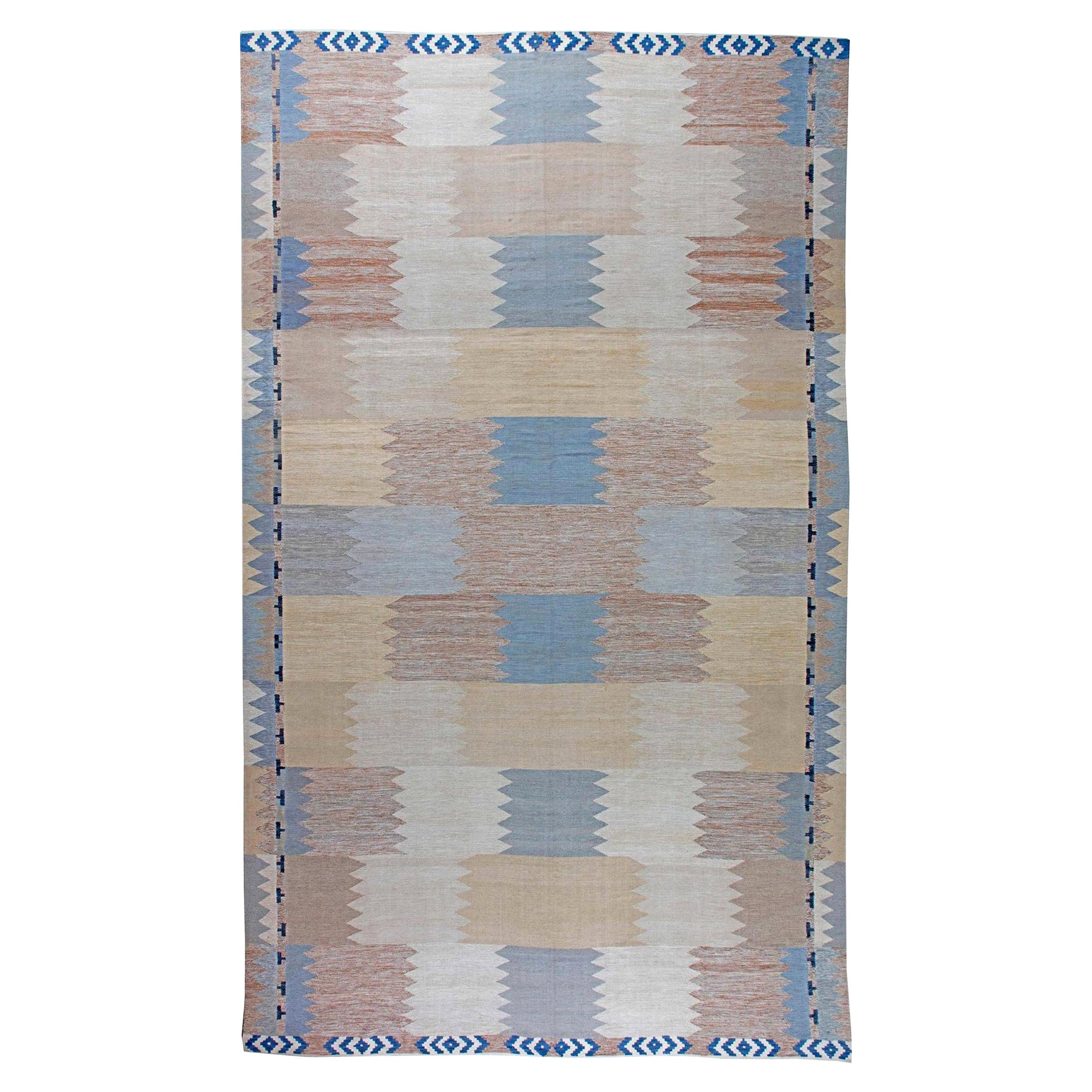 Contemporary Swedish Design Flat-Weave Wool Rug by Doris Leslie Blau