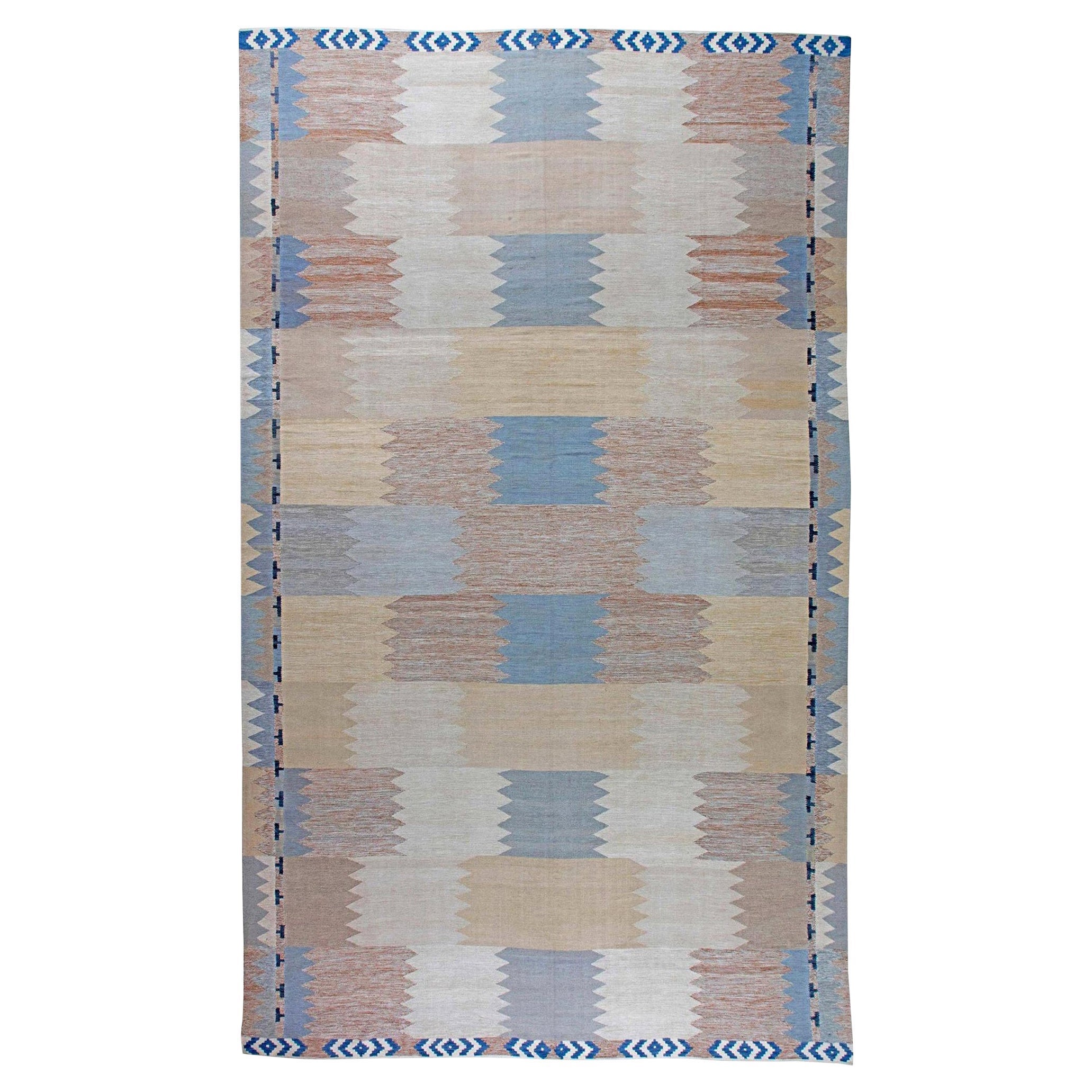 Tappeto in lana a trama piatta dal design svedese contemporaneo di Doris Leslie Blau