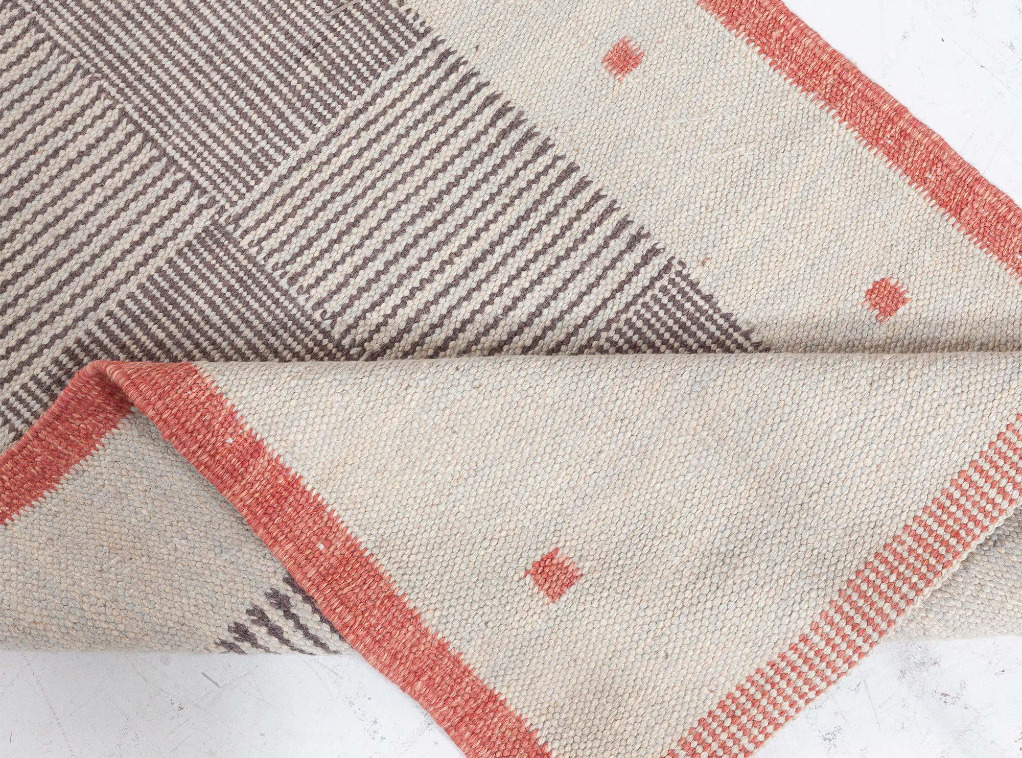 Contemporary Swedish Flat-Weave Wool Runner by Doris Leslie Blau For Sale 1